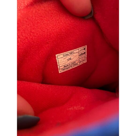 Crocs blue red rain snow boots slip on - light up toddler boys child size 10 - Picture 6 of 6